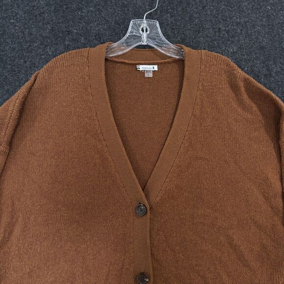 Smartwool Cozy Lodge Boyfriend Cardigan Sweater Women's Large Brown Merino Wool - Picture 3 of 9